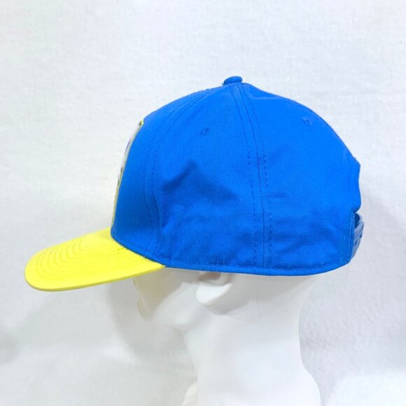 Super Mario Wario Snapback Hat Blue & Yellow Adjustable Flat Bill - Picture 4 of 10